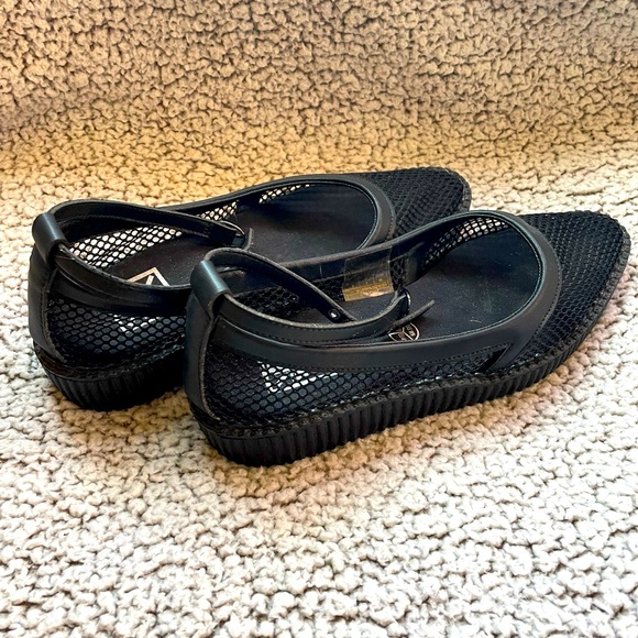 T.U.K Black Fishnet Pointed Ballet Creeper Size W9 - Picture 4 of 5